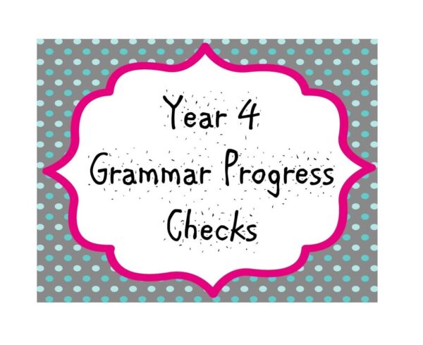 Year 4 Grammar Progress Checks