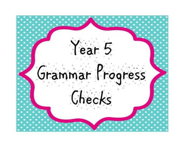 Year 5 Grammar Progress Checks